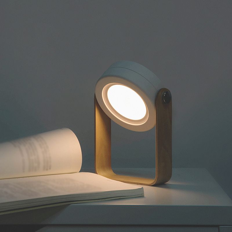 Portable Round Night Light Creative Lampshade Foldable Design Acrylic Bedroom LED Lantern Table Lamp