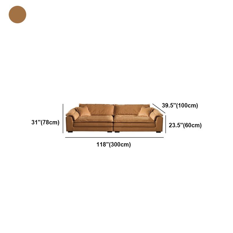 Faux Leather Modern Cushions Sofa 30.7" H Pillow Top Arm Sofa & Chaise