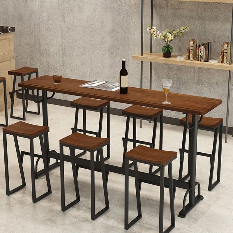 Glam 1/2/5/7 Pieces Counter Height Set Rectangle Trestle Bar Stool and Table Set