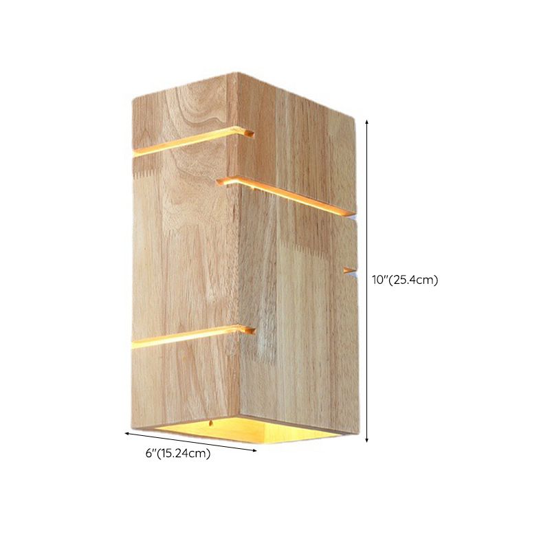 Modernism Beige Finish Single Wall Mounted Sconce LED Wall Light with Wood