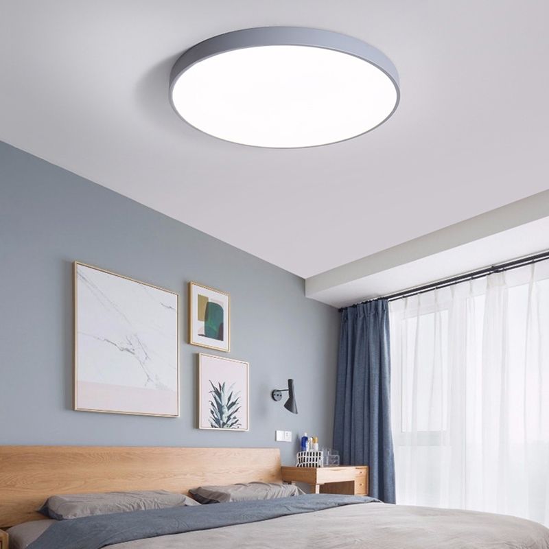1-Light Round Shade Flush Mount Nordic Macarons Style Flush Mount Ceiling Lighting Fixture