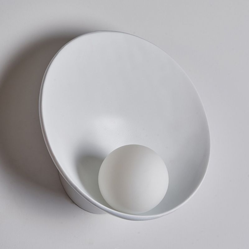 Nordic Style Wall Light Bowl Shape Wall Lamp with Glass Shade for Bedroom