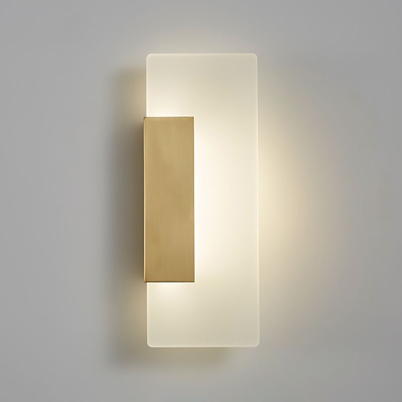 1-Light Rectangle Wall Lamp Modern Metal Sconce Light Fixture