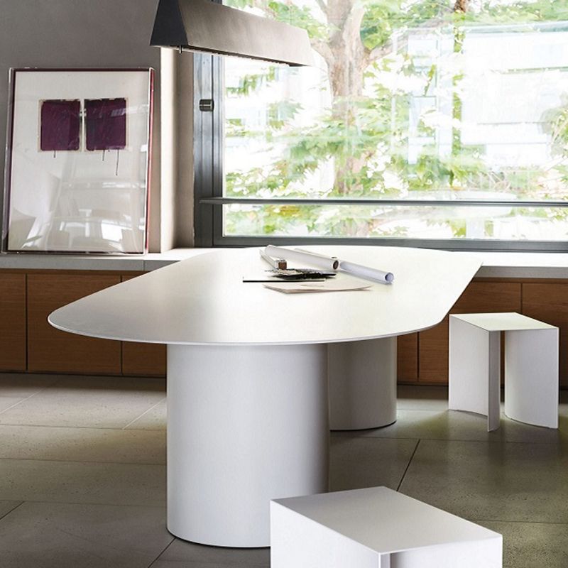 Solid Wood Contemporary Oval Dining Table Wood Top Table for Dining Room and Kitchen