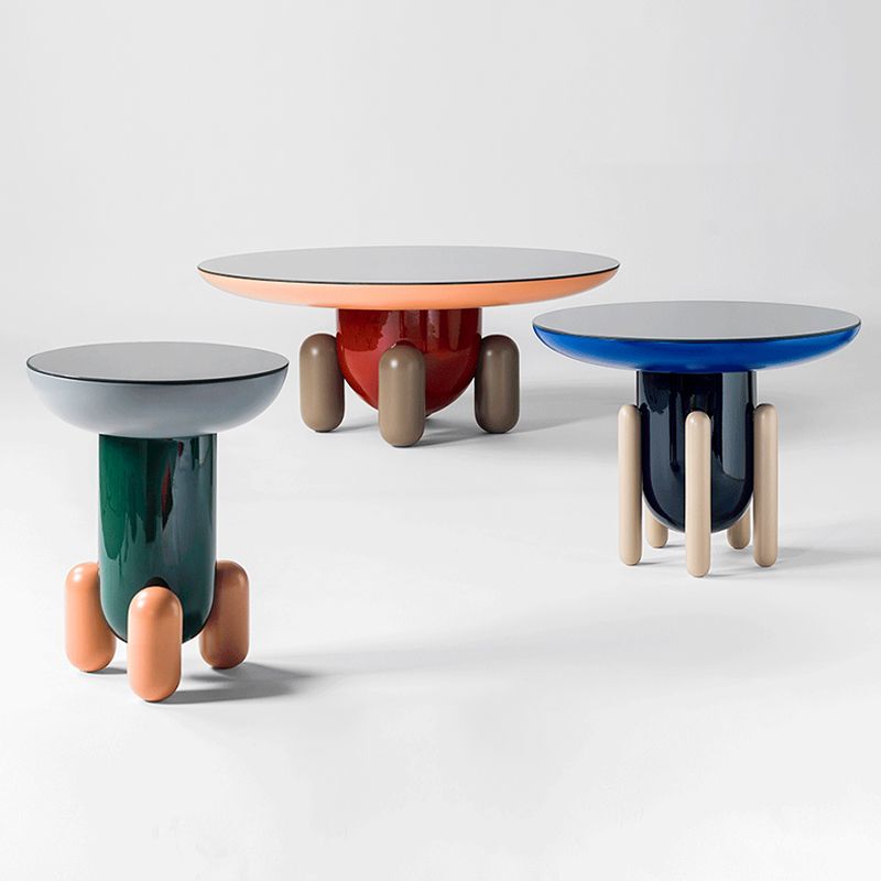 Scandinavian Round Coffee Table Abstract Base Cocktail Table