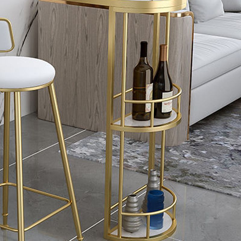 Glam Style 1/2/3 Pieces Bar Table Set Rectangle Bar Table with High Stools for Home