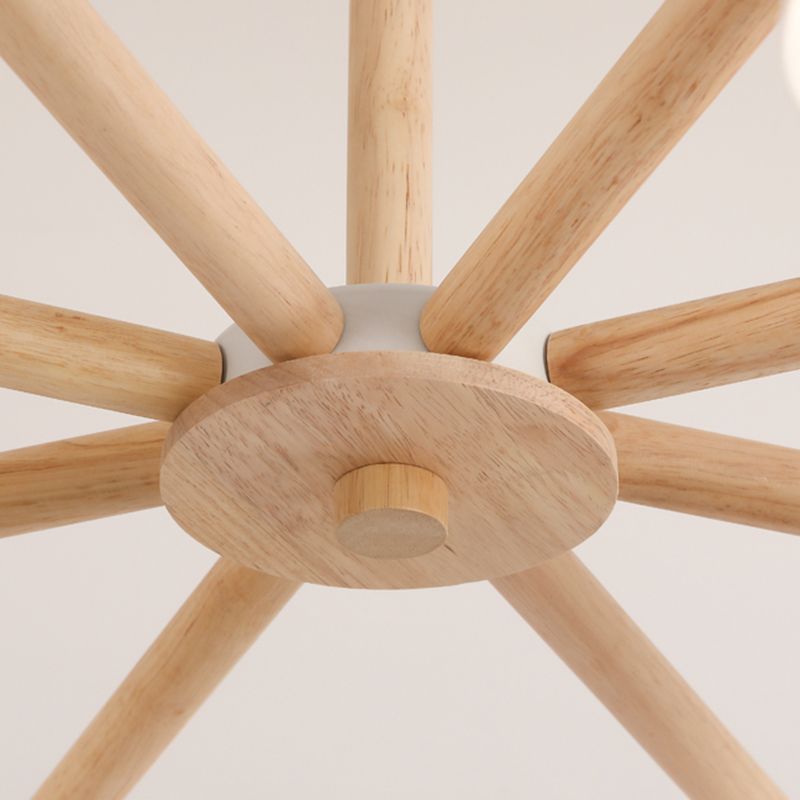 Modern Wooden Semi Mount Lighting Glass Shade Semi Flush for Living Room