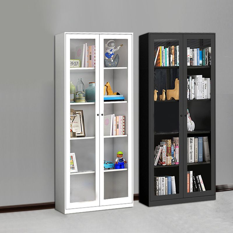 Contemporary Metal Bookshelf with Doors, Bookshelf for Any Room