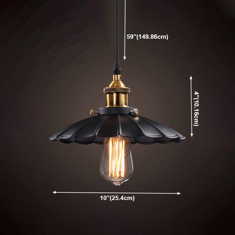 Luce singolo nero singolo in stile industriale in stile retrò lampada sospesa per luogo commerciale