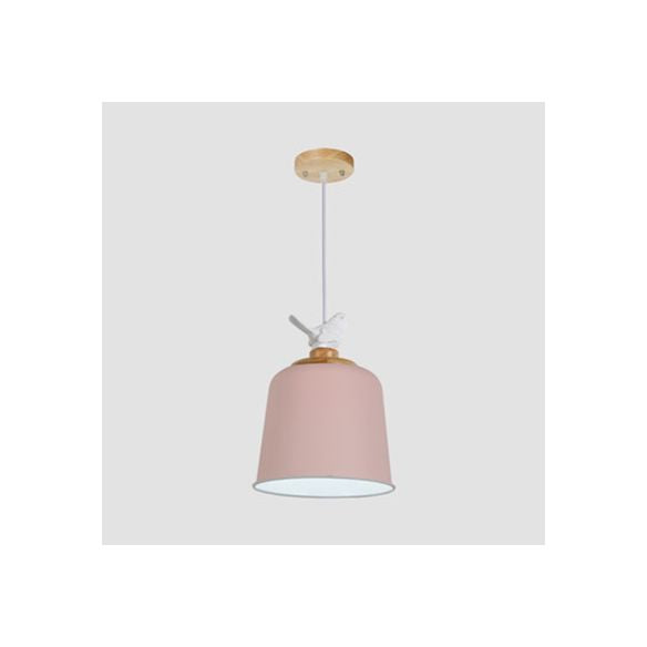 Macaron Stylish Suspension Light mit wenig Vogel Single Lampe 10/12 Zoll breit metallische Anhängerlampe für Kinderschlafzimmer