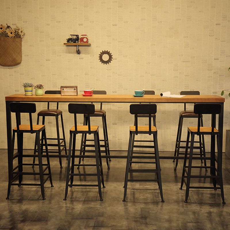 Industrial Backrest Bar Stools Metal Barstool with Metal Legs