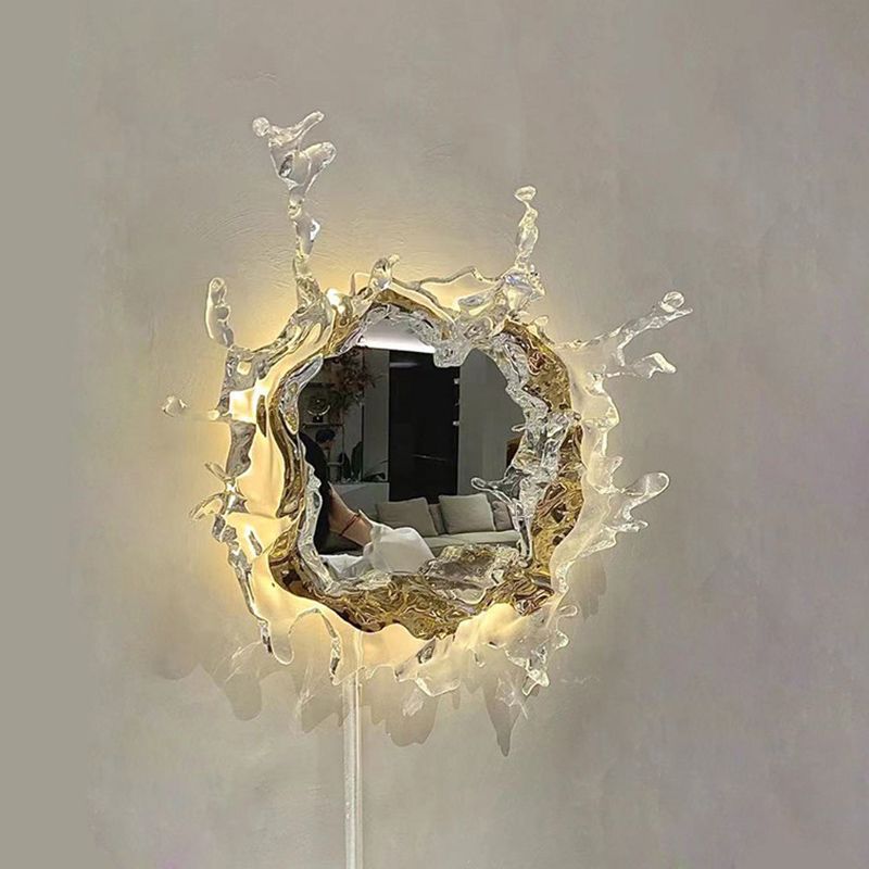 Modern Unique Shape Wall Mounted Light 1 Light Metal Flush Mount Wall Sconce