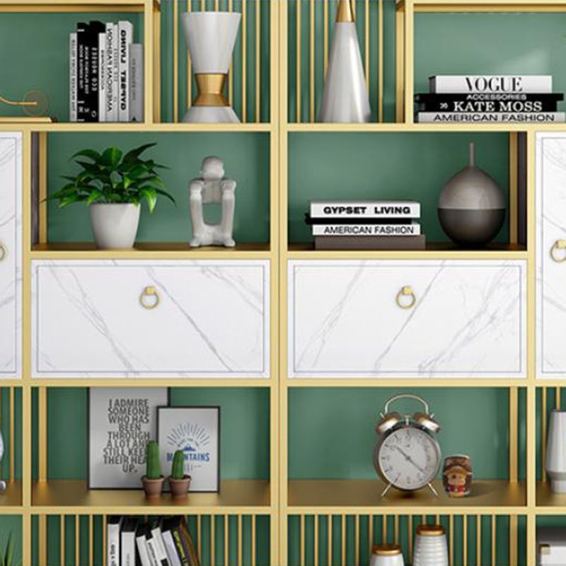 Modern Vertical Etagere Shelf Bookcase Metal Open Bookcase for Home