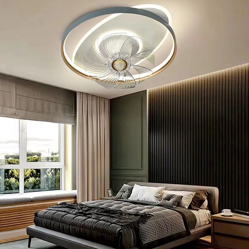 Multi Light Ceiling Fan Light Modern Style Metal Ceiling Fan Light for Living Room
