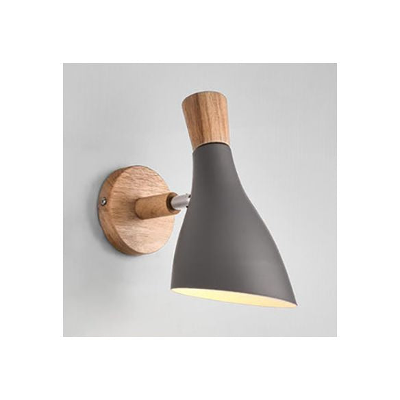 Lampe murale à corne de bois en métal macaron 1 lumière légère lumière pour le salon chambre enfant