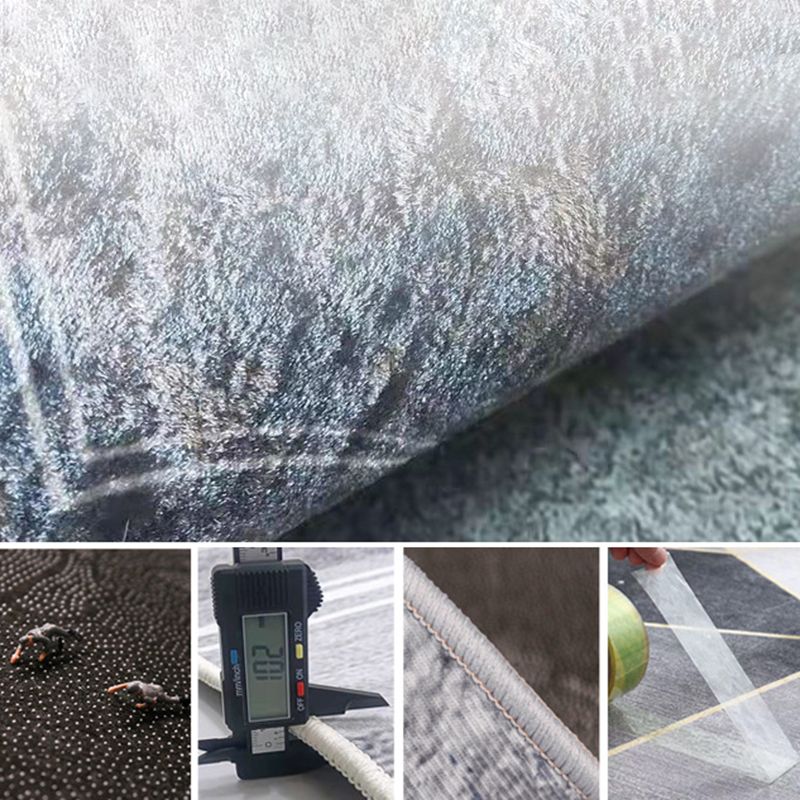 Black Modern Rug Polyester Geometric Patterns Rug Washable Rug for Living Room