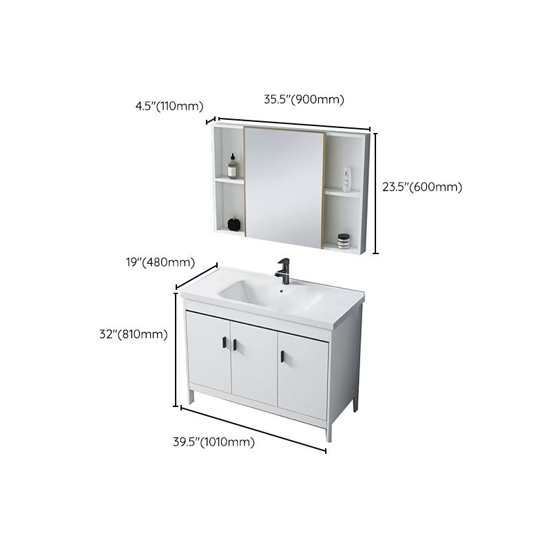 Modern Sink Vanity Wood with Mirror Faucet and Standalone Cabinet Sink Floor Cabinet