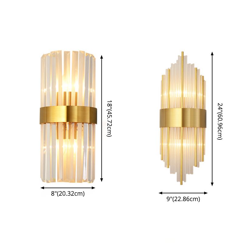 Clear Crystal Wall Mounted Light Fixture Modern Style 2-Lights Wall Lighting for Hotel