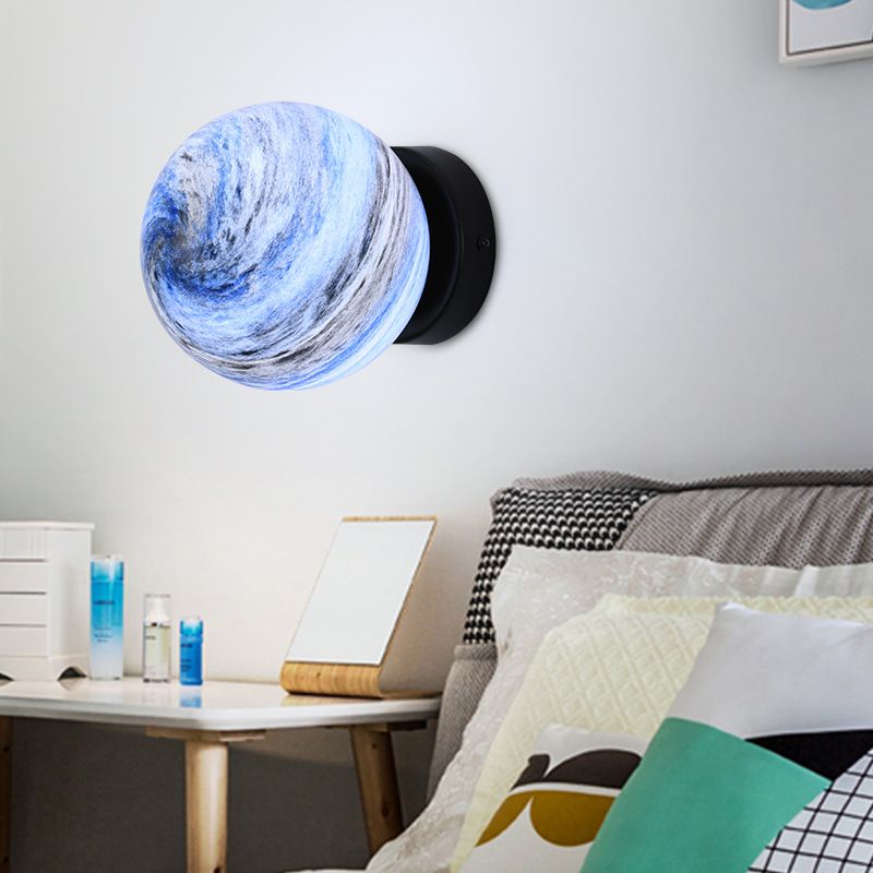 Modern Wall Sconce Globe Glass Wall Light Fixture for Living Room