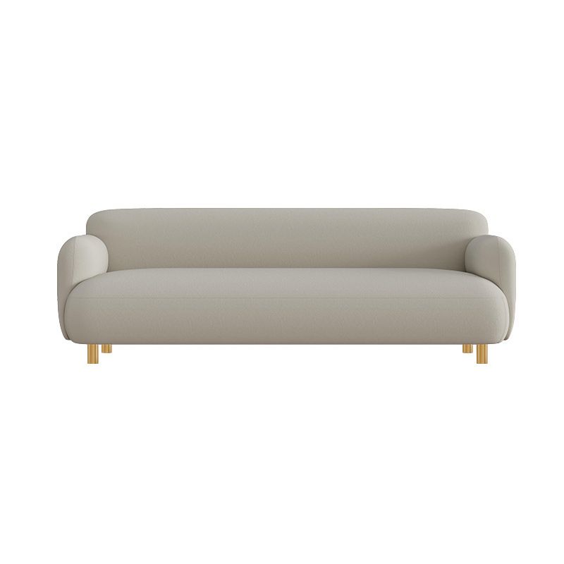 Contemporary Faux Leather Sofa with Square and Tight Back in Solid Wood