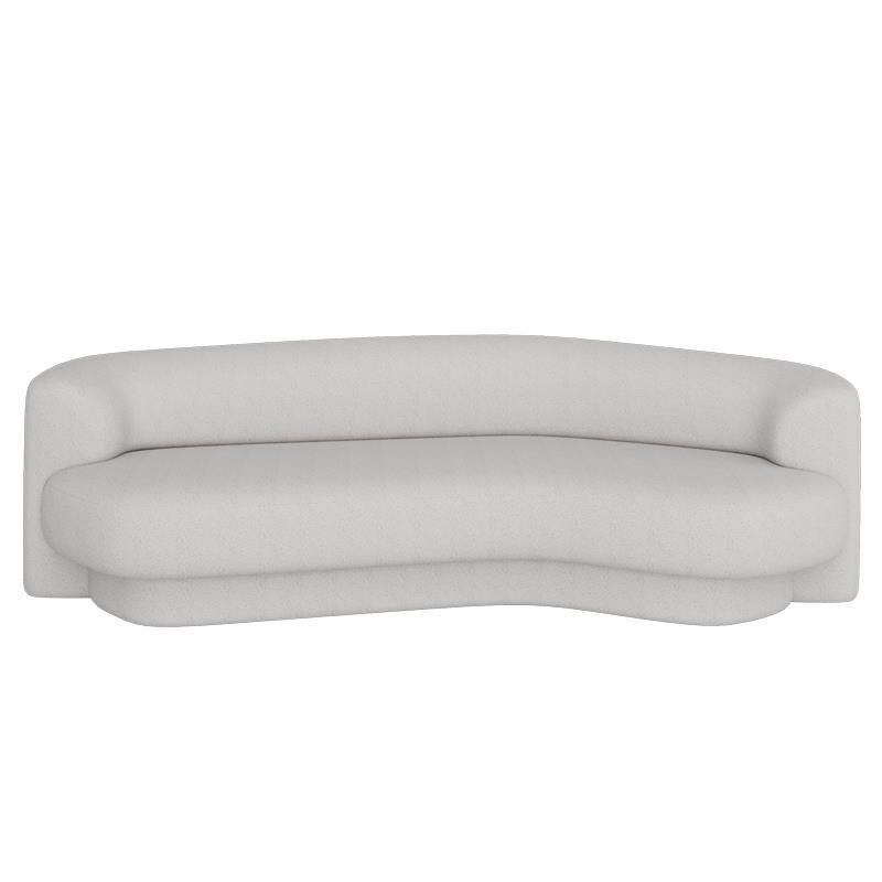 Contemporary Sofa Solid Color Curved Loveseat for Bonus Room