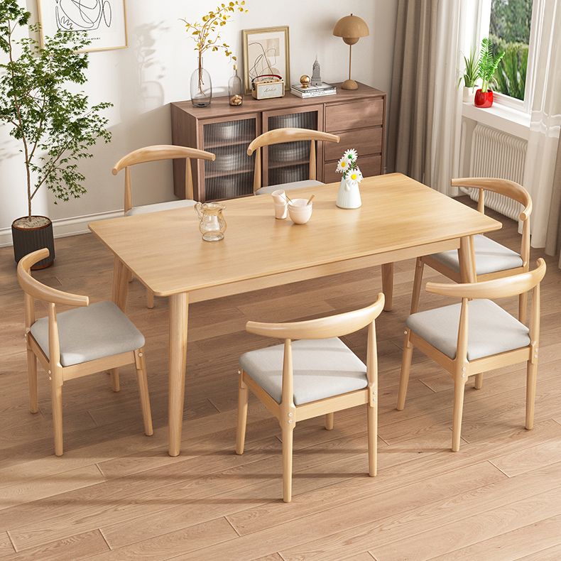 Minimalistische Küche Massivholz Esstisch Rechteck Standard Esstisch mit 4 Beinbasis
