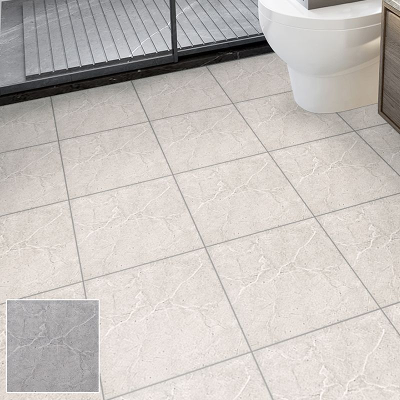Square Bathroom PVC Flooring 12" x 12" x 0.07mm Peel and Stick Vinyl Flooring