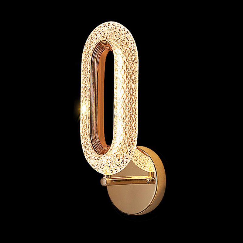 Nordic Circle Shade Wall Sconce Light, Luxury Acrylic Linear Sconce Light Fixture for Bedroom