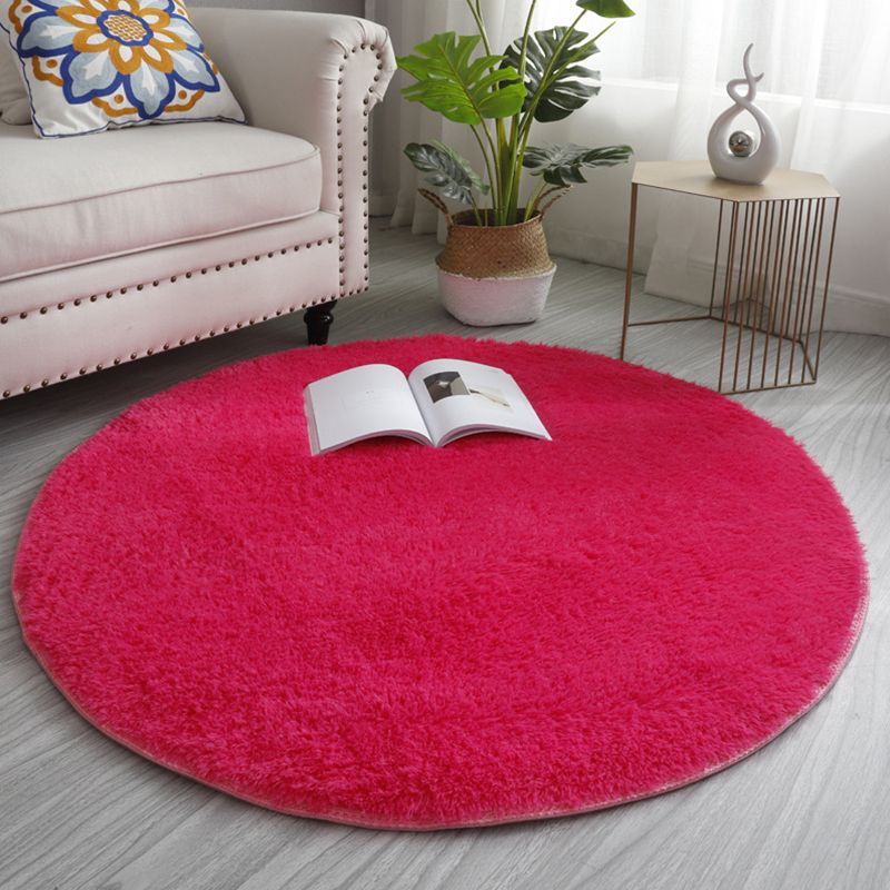 Casual Living Room Rug Multi Colored Solid Color Indoor Rug Polyster Non-Slip Backing Easy Care Carpet