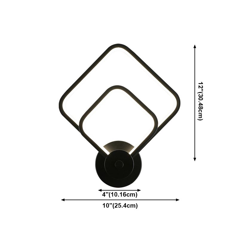 Modernista Doble cuadrado cuadrado LED LED Minimalismo Luz de pared Montada para comedor