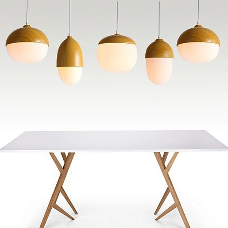 1-Light Pendant Light Modern Style Geometric Shape Lighting Pendant with Glass Shade