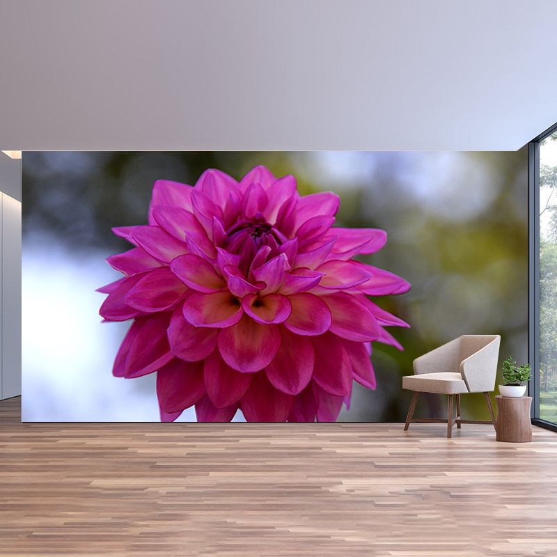 Modern Girls' Bedroom Wall Decor Blooming Flower Wall Covering, Moisture Resistant