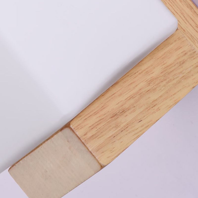 Nordic Wood Wall Light Cuboid 9" Wide Wall Sconce with White Glass for Bedroom