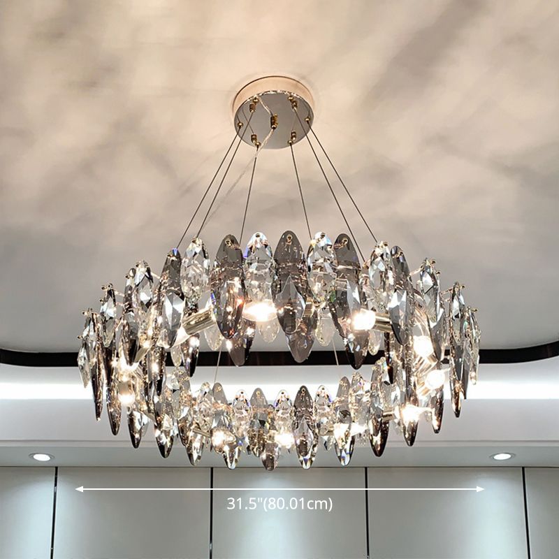 Luce soffitto a sospensione tamburo modernista modernista fumio grigio cristallo soggiorno lampada lampada
