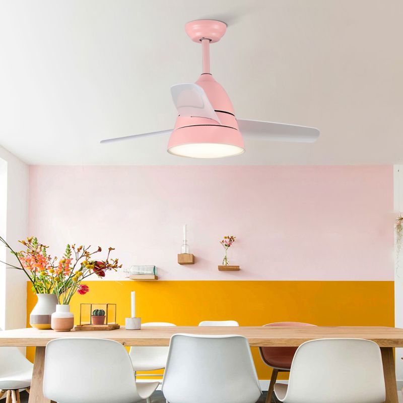 Nordique Conical suspension ventilateur clair acrylique de nuance LED Semi Flush Mount lampe