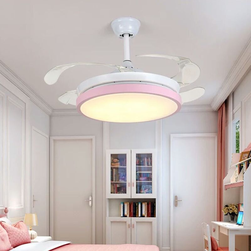 Circular Acrylique Semi Flush Plafond Lampadaire rose moderne / bleu / jaune 42,5 "W LED PRENDANT PRENDANT LEV