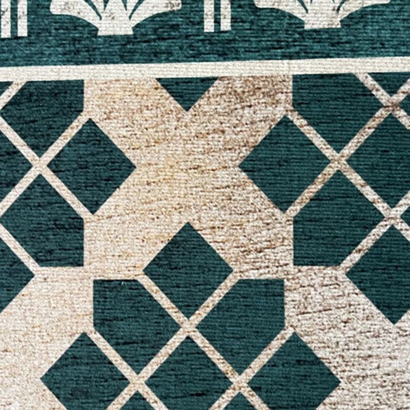 Light Brown Flower Rug Polyester Retro Rug Washable Rug for Drawing Room