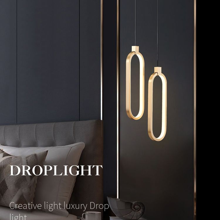 Minimalist LED Hanging Ceiling Light Aluminum 1-Light Linear Ceiling Pendant Light