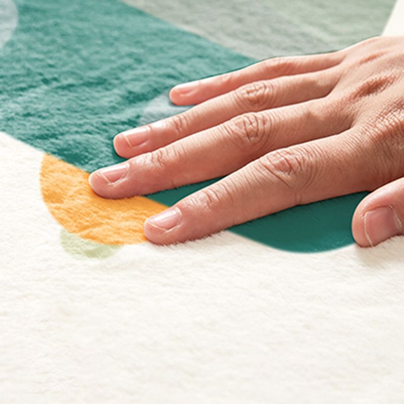 Grey Modern Carpet Polyester Color Block Carpet Washable Carpet for Living Room