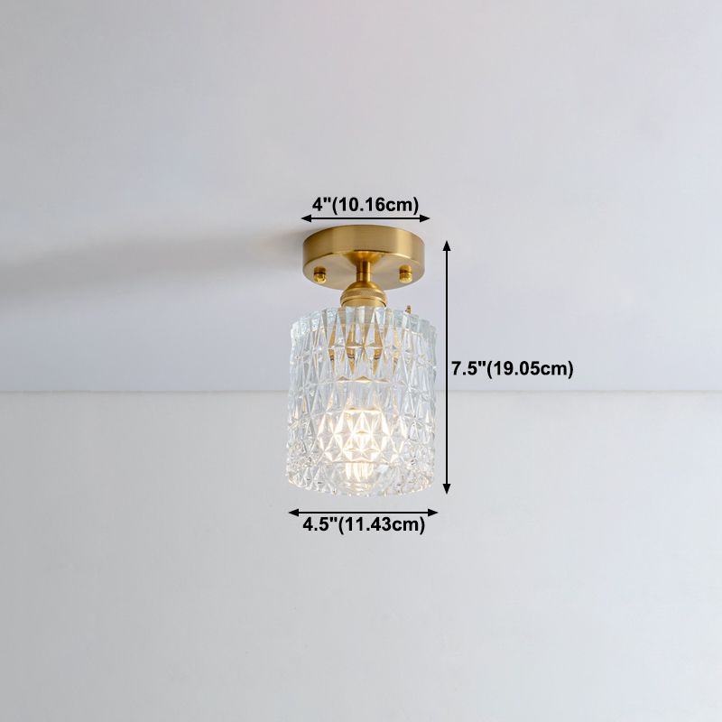 Modern Style Geometric Flush Mount Lamp Glass 1-Light Flush Light Fixtures