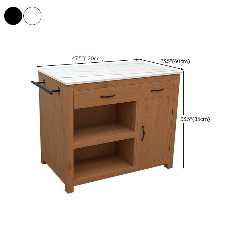 Contemporary Sintered Stone Kitchen Island Set Stationary Kitchen Island Table