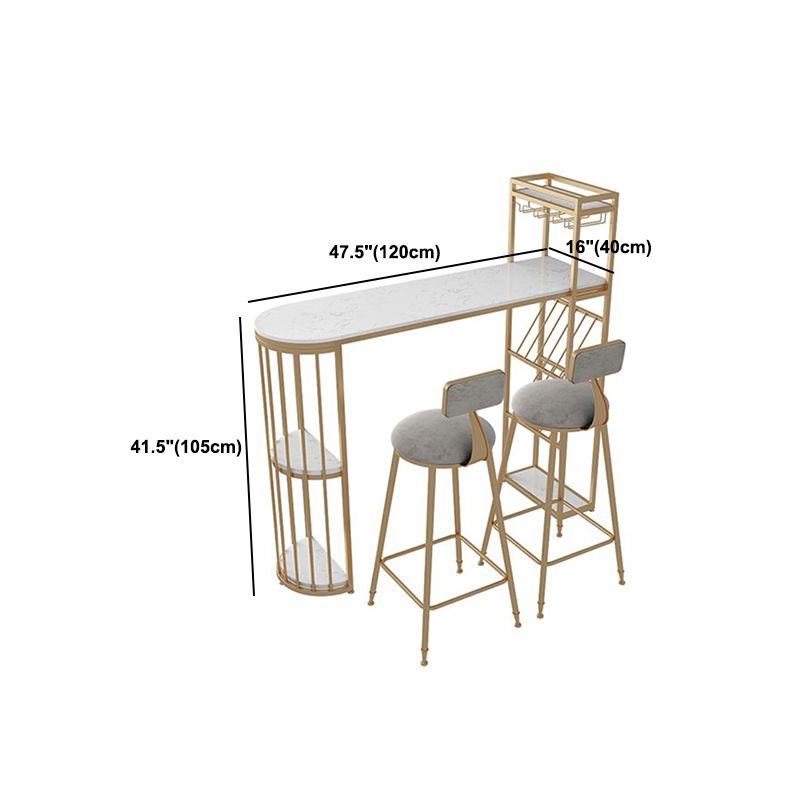 Specialty Pub Table Bar Height Glam Bar Table with Wine Rack