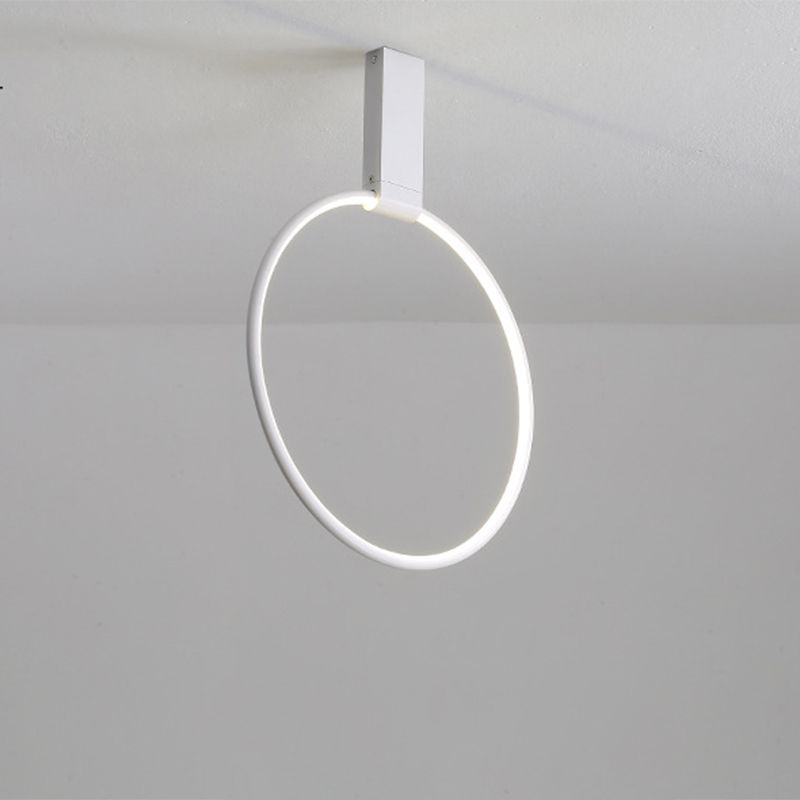 16"/23.5" Wide Ring Ceiling Fixture Modern Style Metallic Black/White/Gold LED Flush Mount Lamp in Warm/White/Natural Light