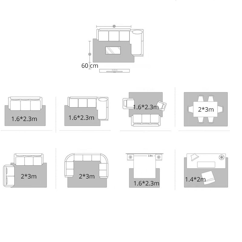 Simple Color Mixed Modern Rug Polyester Triangle Pattern Area Rug Non-Slip Backing Carpet for Living Room