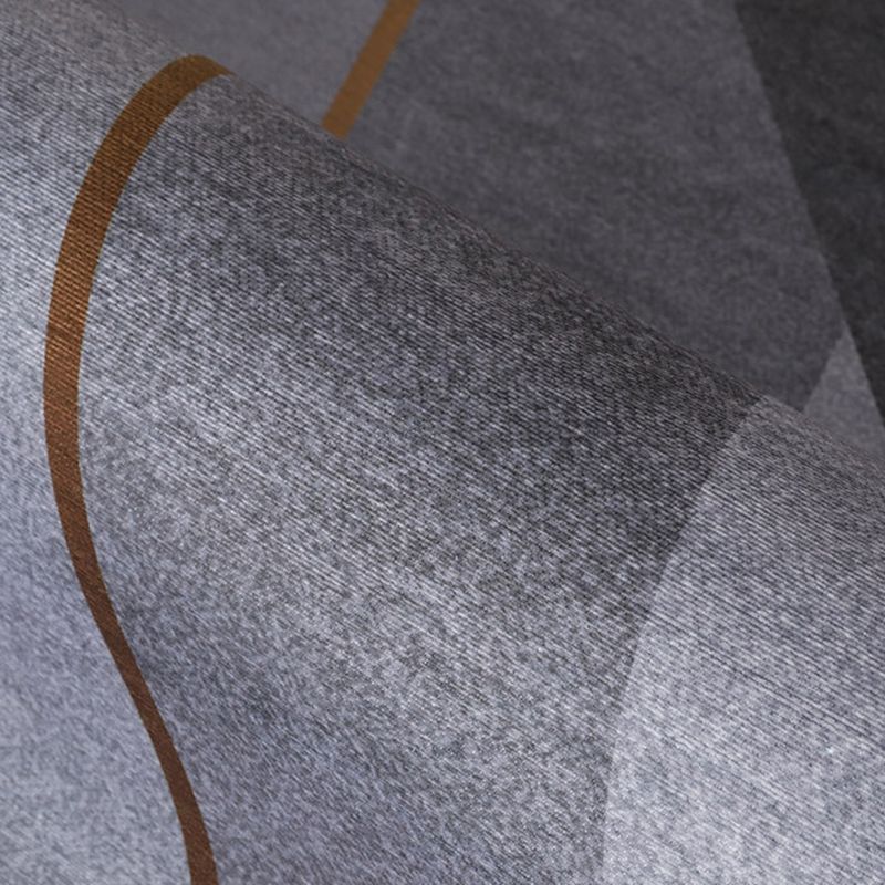 Grey Tone Modern Area Rug Polyester Geometric Splicing Print Rug Non-Slip Backing Indoor Rug for Living Room