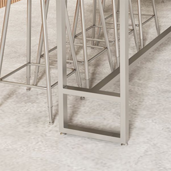 Rectangle Bar Pub Table Set 1/5 Pcs Modern Iron Frame Bar Table and Upholstered Stools