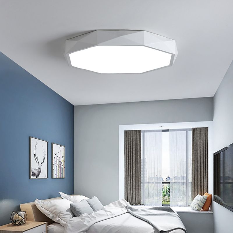 Geometric Flush Mount Fixture Macron Metal Flush Light for Living Room