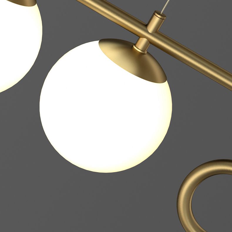 Simple Hanging Light Glass Round Island Light Fixture for Kitchen