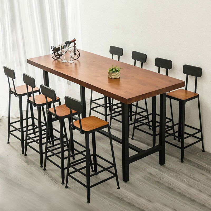 Armless Dining Stools Contemporary Bar Stools with Black Metal Base