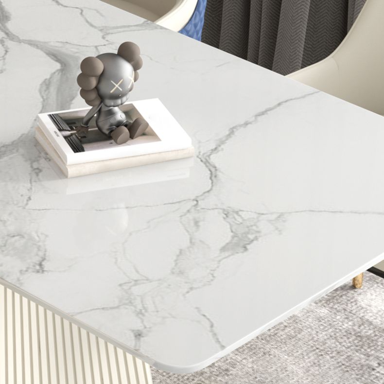 Nordic Sintered Stone Top Dining Set Rectangle 1/2/5/7 Pieces Dining Table with Chairs